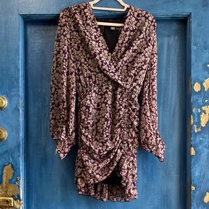 Zara Purple and Cream Floral Dress
